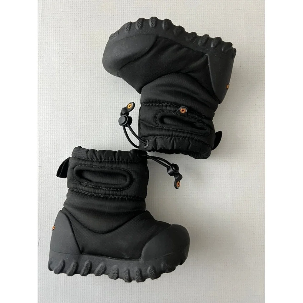 Bogs BMOC Snow Boots Infants Size 5 Black Faux Fur Lined Waterproof 72760K-001